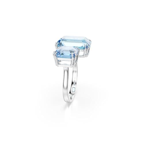 Swarovski Millenia Open Ring, Octagon Cut Blue Rhodium Finish for Fashionista Women Evening Party Jewelry