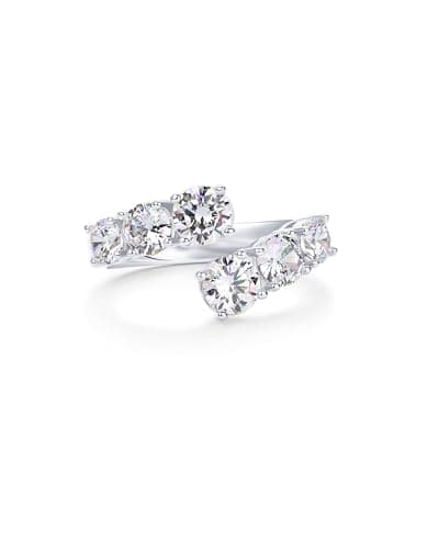 PAVOI 14K Gold Plated Cubic Zirconia Crossover Chunky Eternity Ring for Women | Elegant Open Twist Stackable Bands | Sta