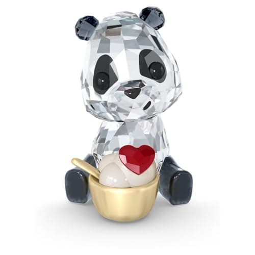 Swarovski Crystal Cariti Panda Figurine Red Love Shaped Heart Gift for Couples Valentine's Day