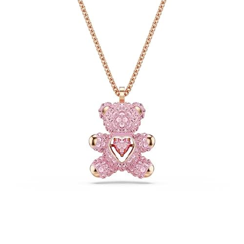 Swarovski Teddy Bear Pendant Necklace - Pink Crystals, Rose Gold-Tone Finish for Women
| Swarovski Teddy Bear Pendant N