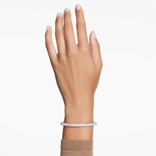Swarovski Meteora Bangle: Snow Pave Clear Crystals on Rose Gold-tone Finished Metal for Elegant Women on Formal Occasion