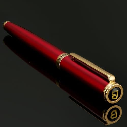 BEILUNER Luxury Rollerball Pen, Stunning Silver Chrome with 24K Gold Finish, Professional Gift Pen for Men & Women
| BE