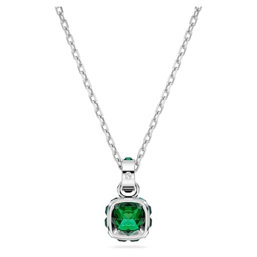 Swarovski Birthstone Stud Earring Collection for Fashionable Women with Square-Cut Stone and Crystals, Rhodium Finish
|