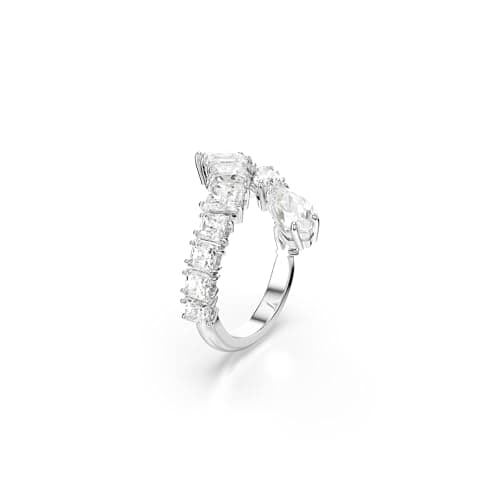 Swarovski Matrix Ring - Mixed Cuts Clear Jewelry, Women's Evening Party Rhodium Finishפעולת,