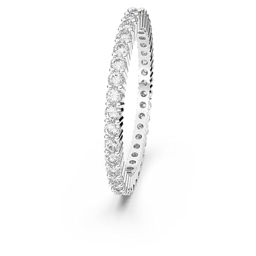 Swarovski Matrix Vittore Ring, Round Cut Clear Silver-Tone Finish for Women, Casual Wear, Sparkling Sparkle Clear Swarov