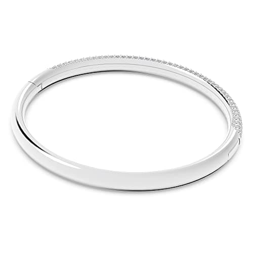 Swarovski Stone Bangle Bracelet Collection for Women, Clear Crystals, Pink Crystals, Elegant Fashion Accessory for Nigh