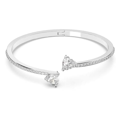 Swarovski Soul Heart Bangle Bracelet Collection, Rhodium Finish, Clear Crystals for Fashionista Women, Daily Wear
| Swa