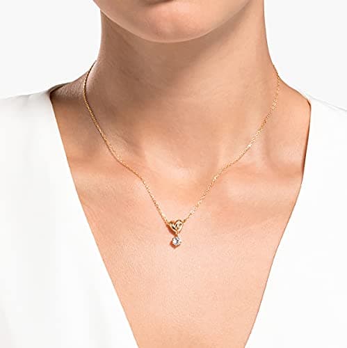 Swarovski Lifelong Heart Jewelry - Rose Gold & Rhodium Tone Crystal Necklace, Earrings, Bracelet for Women, Elegant Ever