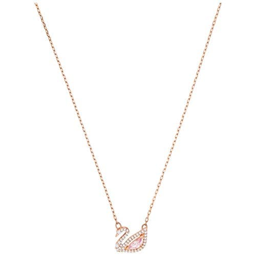 Swarovski Dazzling Swan Necklace for Women Rose Gold/Rose Gold Shiny Plating Versatile Jewelry One Size