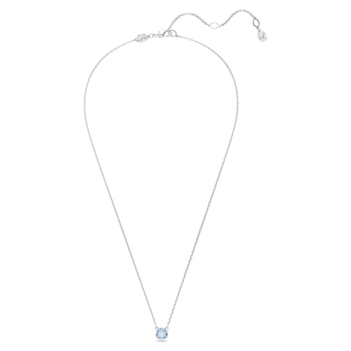 Swarovski Stilla Pendant, Round Cut Blue Rhodium Finished for Women Evening Wear