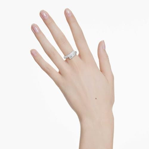 Swarovski Dextera Ring, Clear, Rhodium Finish for Fashionable Women, Formal Events
| Swarovski Dextera Ring, Clear, Rho