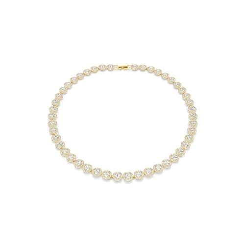 Swarovski UNA Angelic Tennis Necklace - Round Cut Clear Gold-Tone Finish for Women on Court