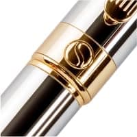 Silver Chrome Ballpoint Pen - Stunning Luxury Pen with 24K Gold Finish, Professional Gift Set for Men & Women, Office Ba