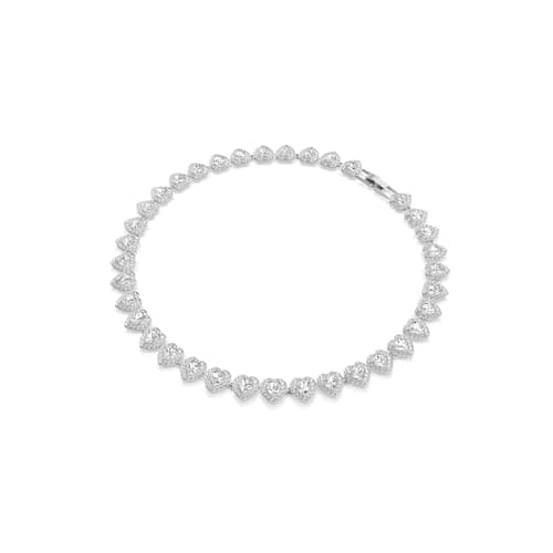 Swarovski Ariana Grande Heart All-Around Tennis Style Crystal Necklace - Glamorous Accents for Versatile Style
