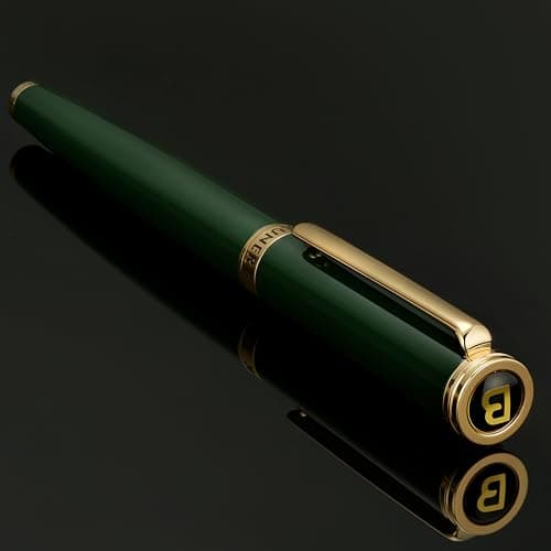 BEILUNER Luxury Rollerball Pen, Stunning Silver Chrome with 24K Gold Finish, Professional Gift Pen for Men & Women
| BE