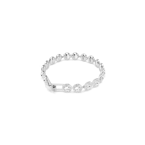 Swarovski Una Angelic Tennis Bracelet: Round Cut Clear Rhodium Finished for Women, Sports and Fitness, Sparkling Shine,