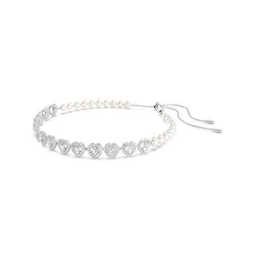 Swarovski Ariana Grande Angelic Mixed Cut Heart Crystal Choker Necklace for Women - Part of the Ariana Grande x Capsule