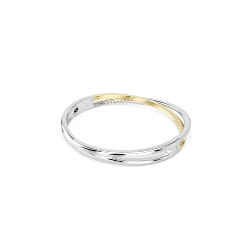 Swarovski Hyperbola Clear Round Cut Mixed Metal Bangle for Ladies as Gifts