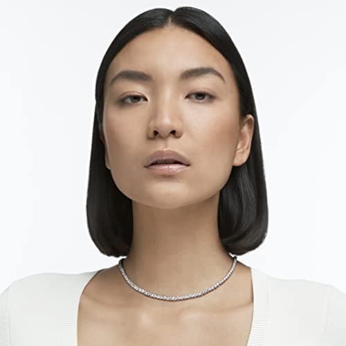 Swarovski Jewelry Crystal Elegance Necklace for Women | Rhodium and Rose Gold-Tone Finish | Perfect Gift for Special Occ