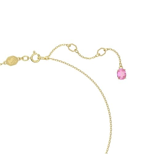Swarovski Florere Necklace and Earrings Collection for Women | Pink Crystals, Yellow Crystals, Gold Tone Metal Finish |