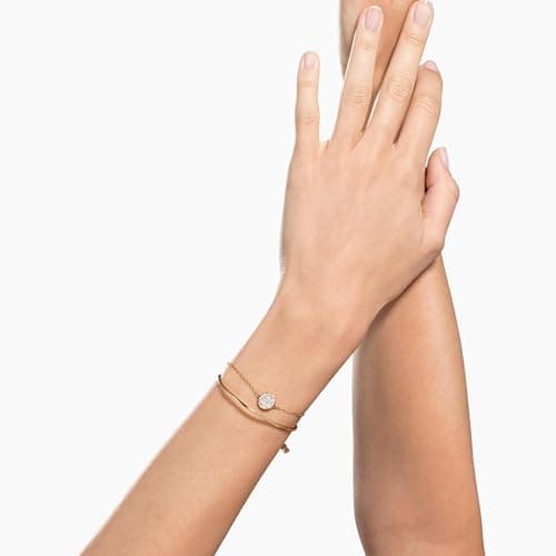 Swarovski Sublima Bangle Bracelet, Rose Gold Tone Finish, For Elegant Women, Evening Wear, Sparkling Clear Crystals, 8cm