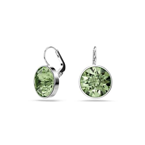 Swarovski Bella Drop Earrings for Women, Round Cut Crystal, Lever Back Closure, Elegant Jewelry, 14mm, Trendy Accessori