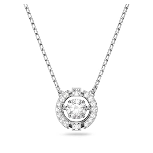 Swarovski Sparkling Dance Necklace and Earrings Jewelry Collection for Women in Rhodium Finish and Blue & Clear Crystal
