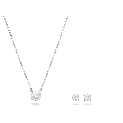 Swarovski Attract Clear Crystal Necklace and Earring Set for Women, Perfect for Formal Events and Daily Wear, Sparkling