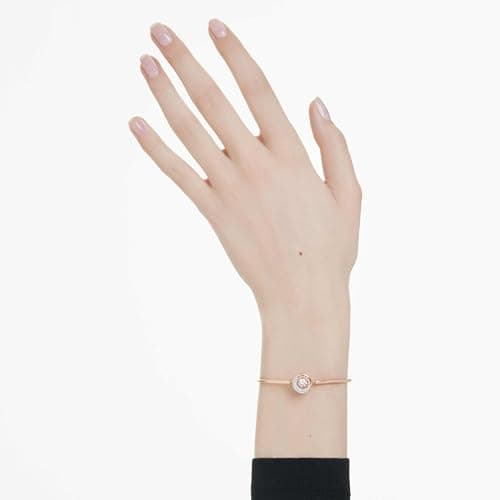 Swarovski Dextera Round Cut Clear Rose Gold-Tone Finished Bangle for Women Evening Wear Sparkling Jewelry