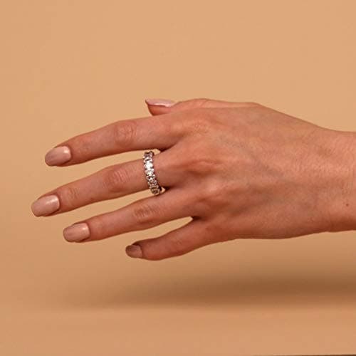 PAVOI 14K Gold Plated Oval Cubic Zirconia Love Ring and Eternity Ring - 5mm Stackable for Women - Stylish and Durable Je