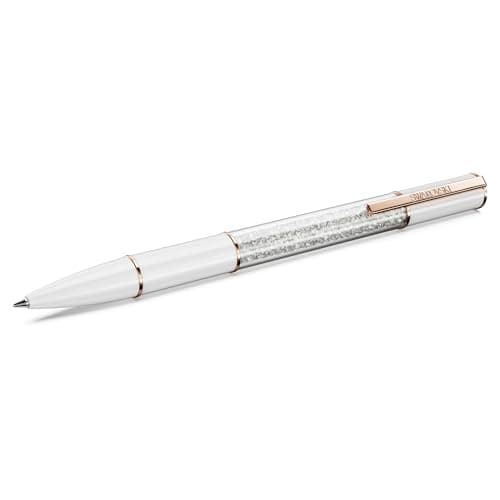 Swarovski Crystalline Lustre Ballpoint Pen - White, Rose Gold-Tone Plated | Premium Writing Instrument for Fashionable I
