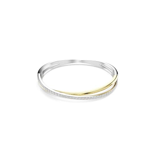 Swarovski Hyperbola Clear Round Cut Mixed Metal Bangle for Ladies as Gifts