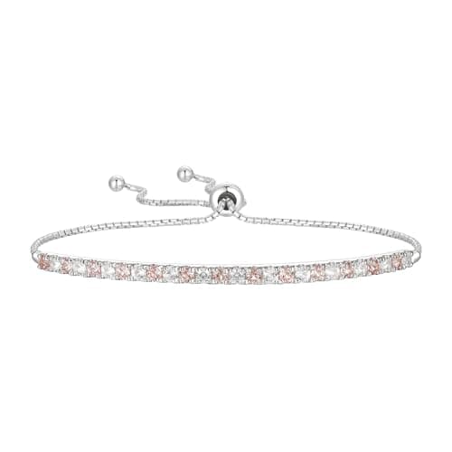 Tirafina Gemstone and Lab-Created White Sapphire Adjustable Bolo Bracelet for Women, Easy-On Easy-Off, Perfect for Casua