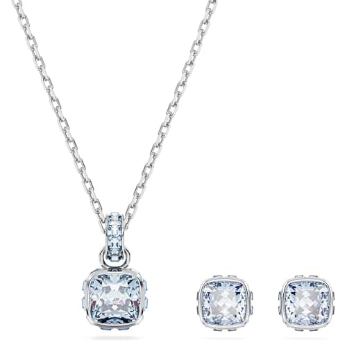Swarovski Birthstone Stud Earrings Square-Cut Stone and Crystals Rhodium Finish for Women Formal Events
Swarovski Births