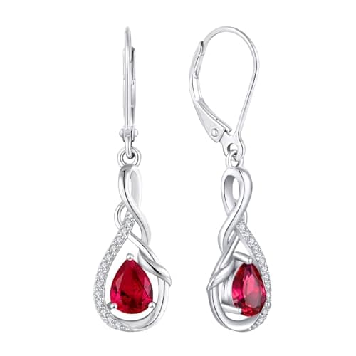 Sterling Silver Infinity Dangle Drop Earrings for Women Evening Parties
| Twisted Gemstone Sterling Silver Leverback Ea