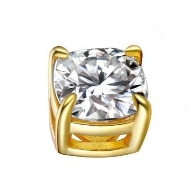 MomentWish 14K Gold Plated Stud Earrings for Women, 1-2 Carat Moissanite, Yellow/Rose Gold Plated 925 Sterling Silver Bi