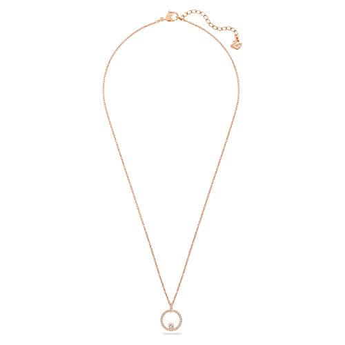 Swarovski Creativity Collection Women's Intertwined Circle Pendant Necklace with White Crystals and Rose-Gold Tone Chain