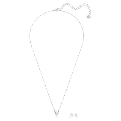 Swarovski Attract Clear Crystal Necklace and Earring Set for Women, Perfect for Formal Events and Daily Wear, Sparkling