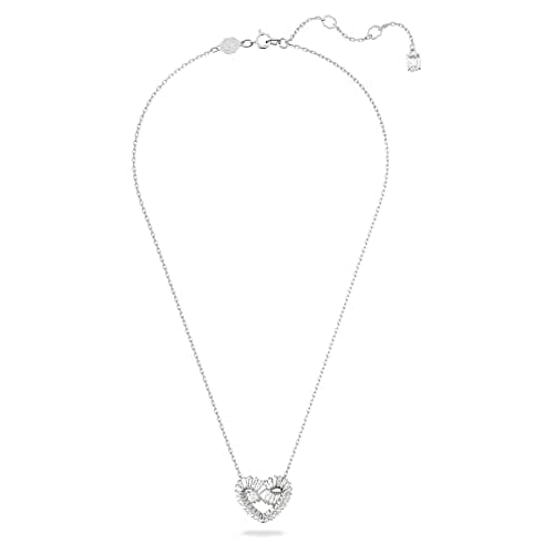 Swarovski Matrix Crystal Jewelry Collection with Heart Symbols and Rhodium Finished Metal for Women Casual WearSparkling