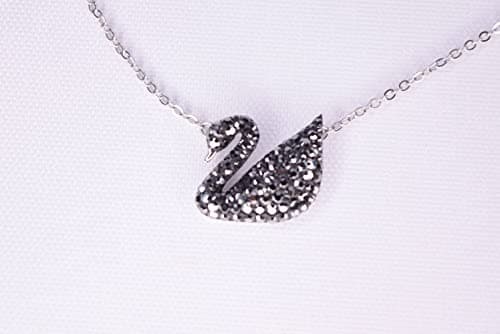 Swarovski Iconic Swan Pendant Necklace Black/Teal For Women Special Occasions Glittering Crystal Design One Size Fits Al