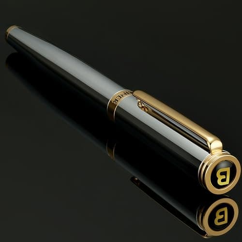 BEILUNER Luxury Rollerball Pen, Stunning Silver Chrome with 24K Gold Finish, Professional Gift Pen for Men & Women
| BE