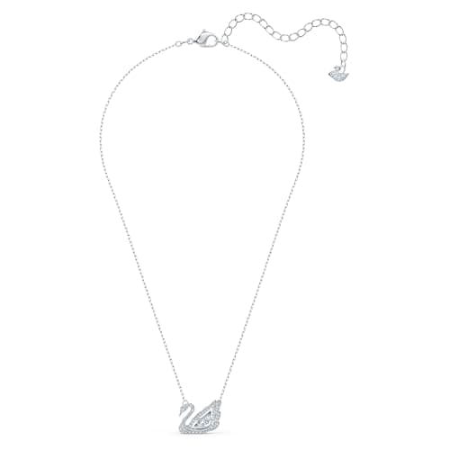 Swarovski Dancing Swan Necklace Jewelry Collection - Rhodium Finish, Blue & Clear Crystals, Elegant Fashion Statement
|