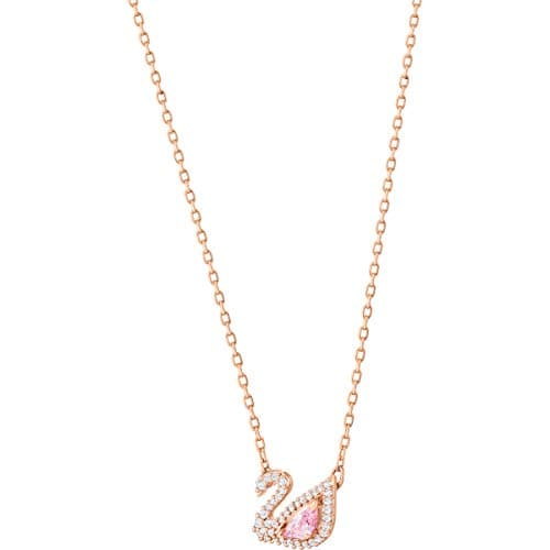Swarovski Dazzling Swan Necklace for Women Rose Gold/Rose Gold Shiny Plating Versatile Jewelry One Size