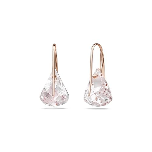 Swarovski Lunar Drop Earrings Pink Rose Gold-Tone Finish for Women Casual Occasions Clear Sparkling Crystals
