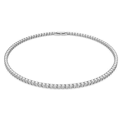 Swarovski Jewelry Crystal Elegance Necklace for Women | Rhodium and Rose Gold-Tone Finish | Perfect Gift for Special Occ