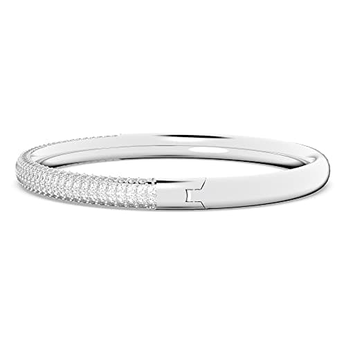 Swarovski Stone Bangle Bracelet Collection for Women, Clear Crystals, Pink Crystals, Elegant Fashion Accessory for Nigh