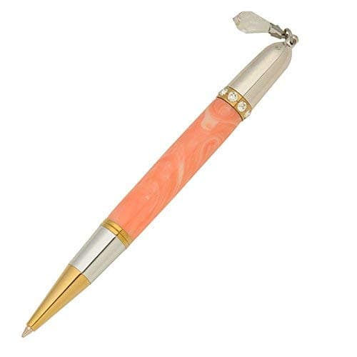 Penn State Industries PKCHPEN1 Diva Charm Twist Ballpoint Pen Kit for Woodturning Project (5-Pack Clear Crystals Gold T/