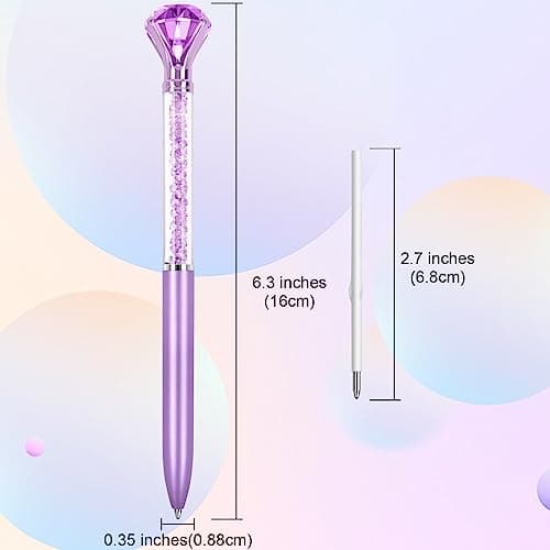 6 Diamond Pens with Crystal Top, Black Ink Refill for Office Use
| 6 Diamond Pens with Crystal Top, Black Ink Refill Su