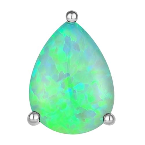 YL 925 Sterling Silver Teardrop Dangle Earrings for Women | Birthstone Solitaire Leverback Jewelry | 7x10 MM | Birthston