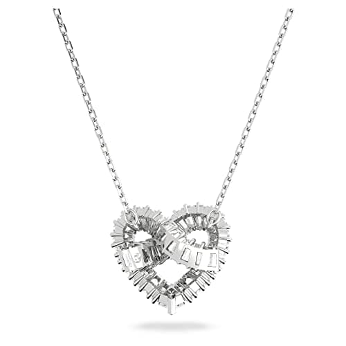 Swarovski Matrix Crystal Jewelry Collection with Heart Symbols and Rhodium Finished Metal for Women Casual WearSparkling